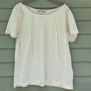 Loft eyelet and beaded shirt